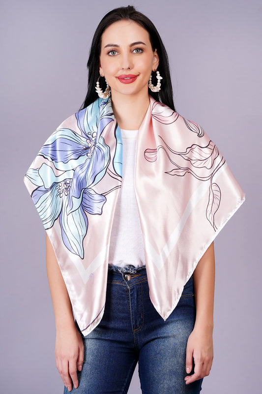 AXOLOTL Satin Silky Elegant Women Digital Print Scarf