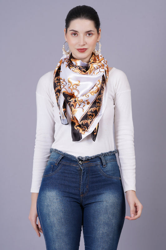 AXOLOTL Satin Silky Elegant Women Digital Print Scarf