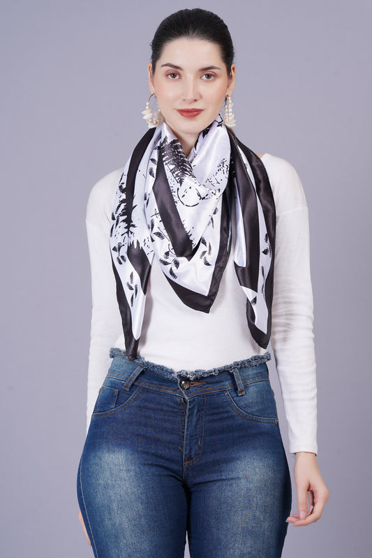 AXOLOTL Satin Silky Elegant Women Digital Print Scarf