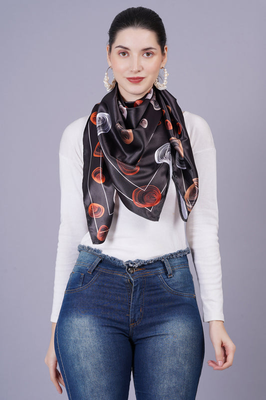 AXOLOTL Satin Silky Elegant Women Digital Print Scarf