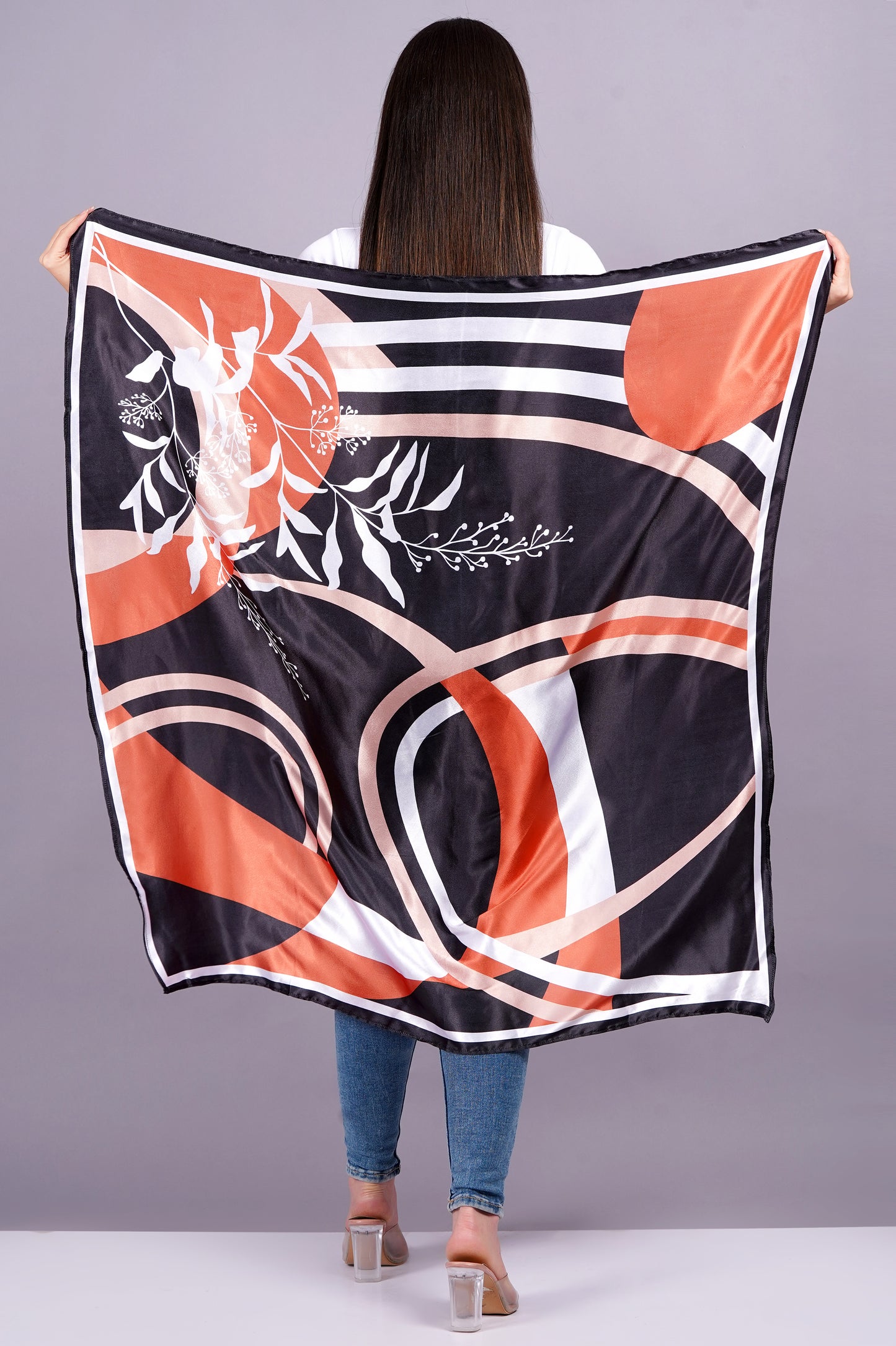 AXOLOTL Satin Silky Elegant Women Digital Print Scarf