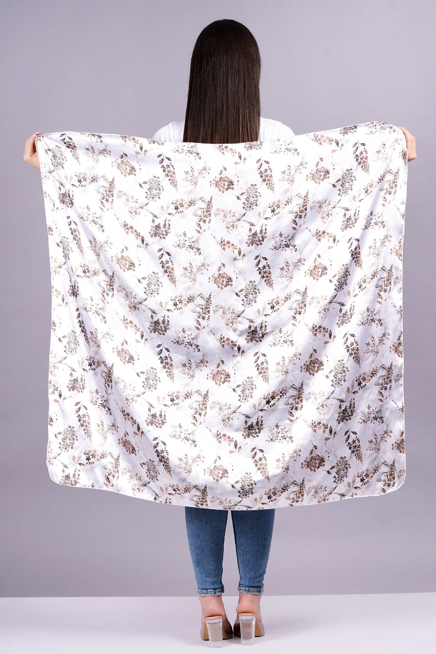 AXOLOTL Satin Silky Elegant Women Digital Print Scarf