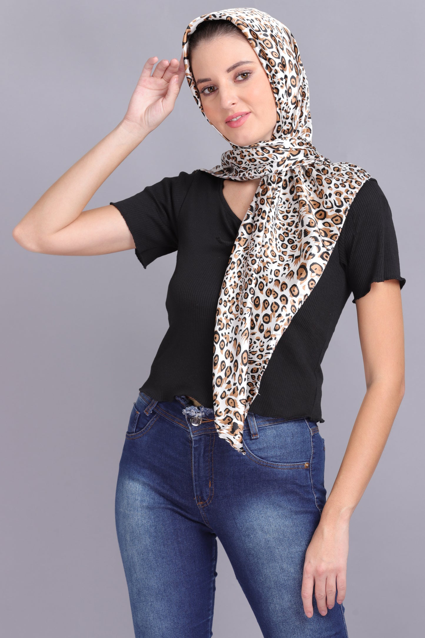 AXOLOTL Satin Silky Elegant Women Digital Print Scarf