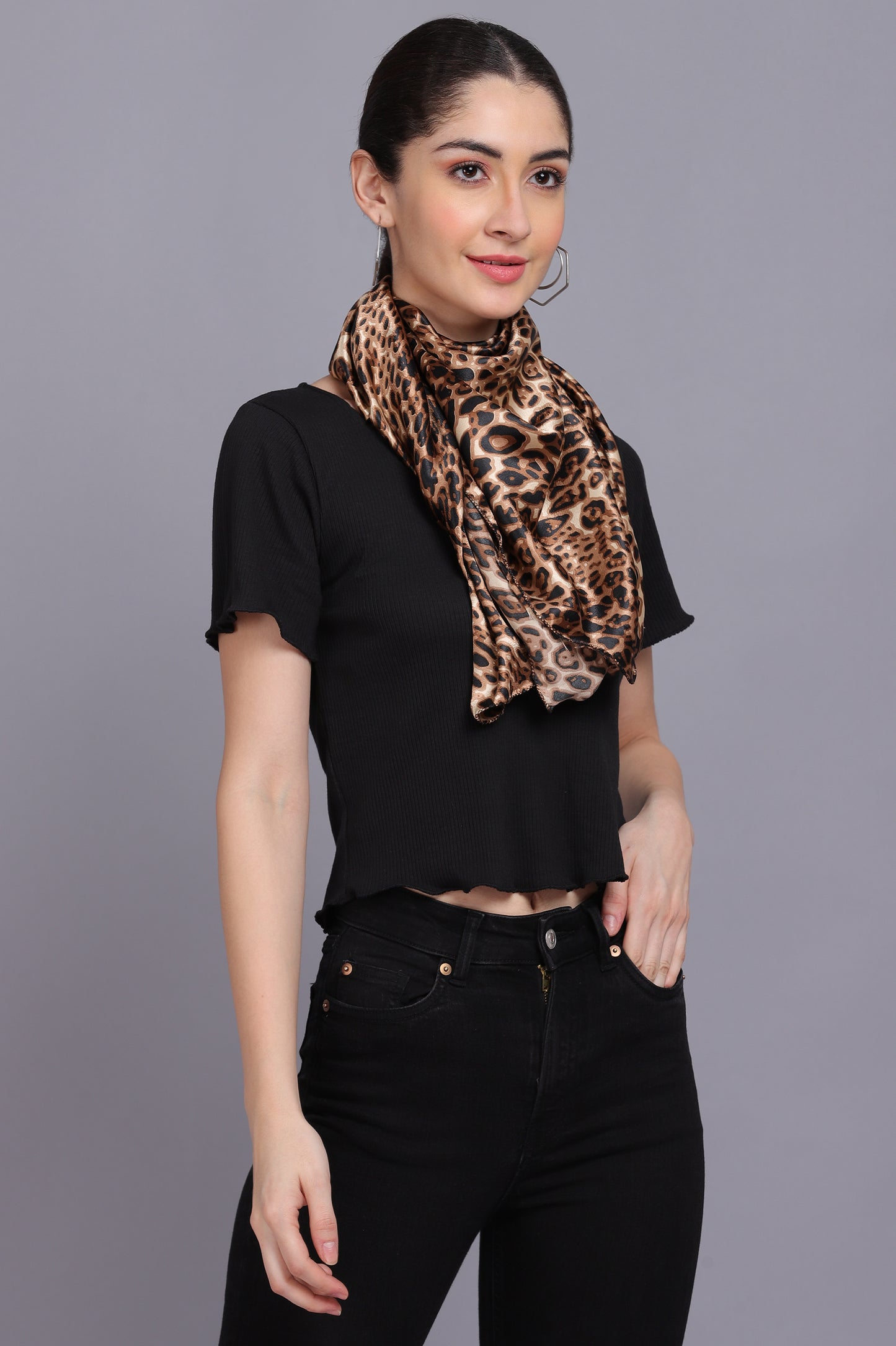 AXOLOTL Satin Silky Elegant Women Digital Print Scarf