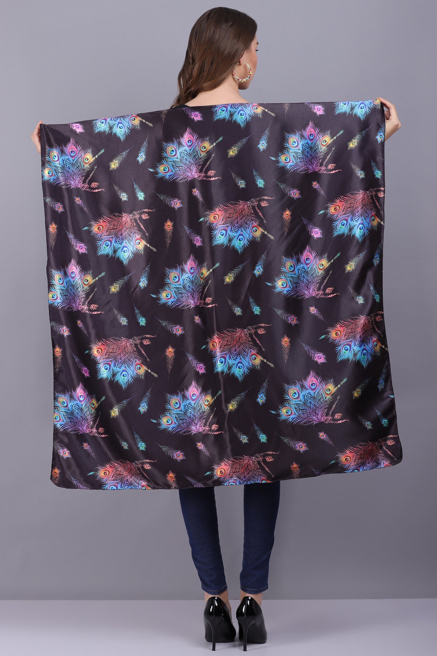 AXOLOTL Satin Silky Elegant Women Digital Print Scarf