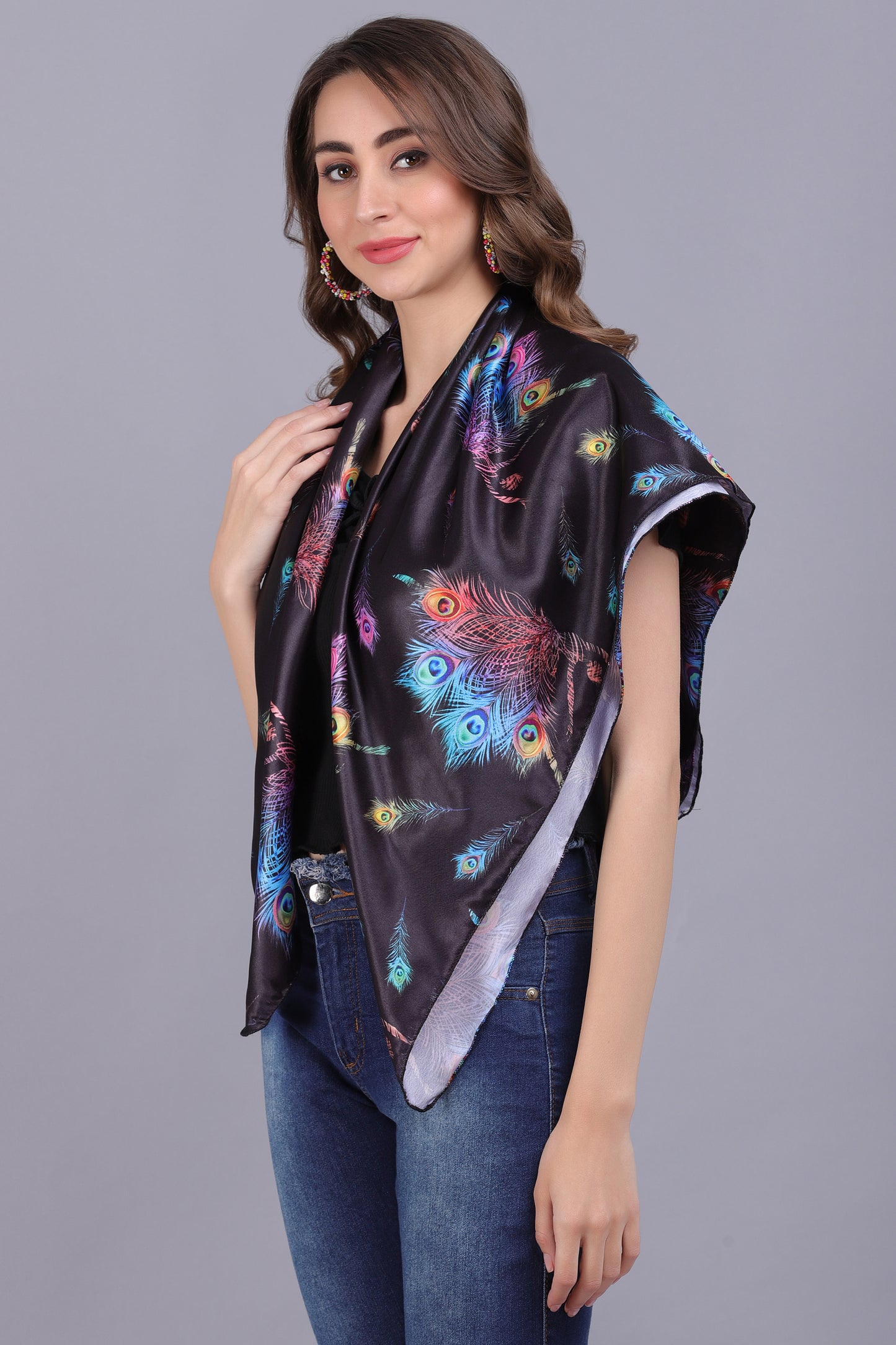 AXOLOTL Satin Silky Elegant Women Digital Print Scarf