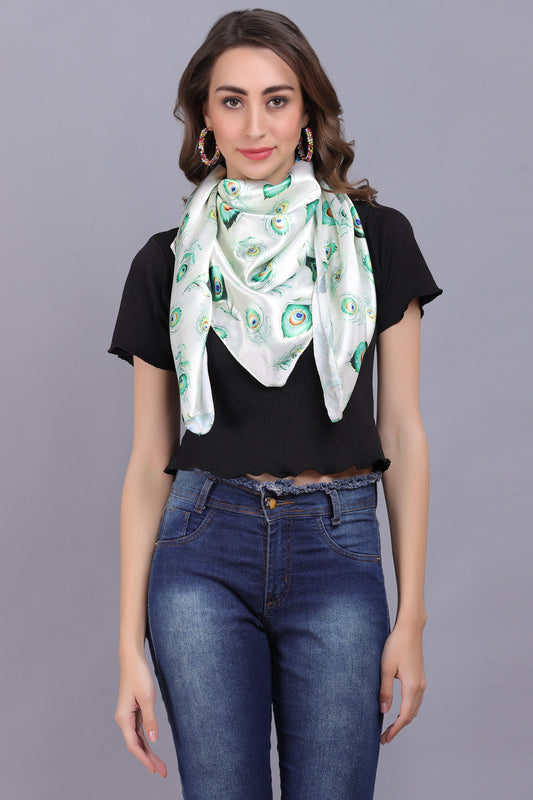 AXOLOTL Satin Silky Elegant Women Digital Print Scarf